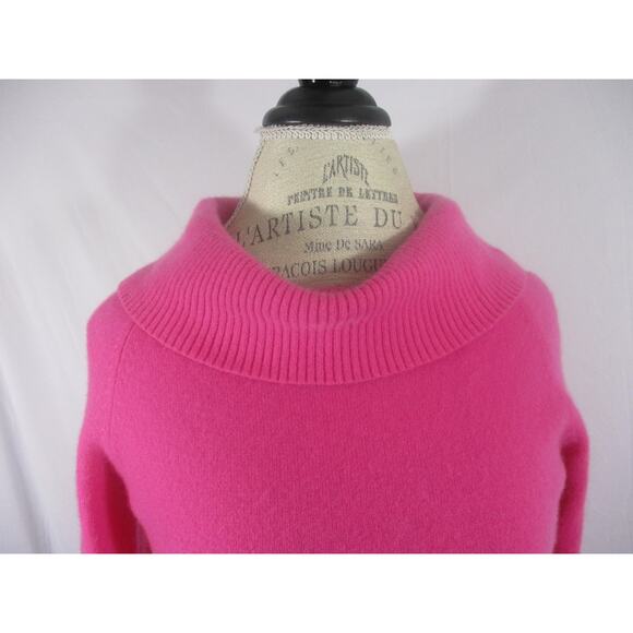 Valerie Stevens 2 Ply Cashmere Hot Pink Mock Neck Sweater Small - Picture 2 of 9